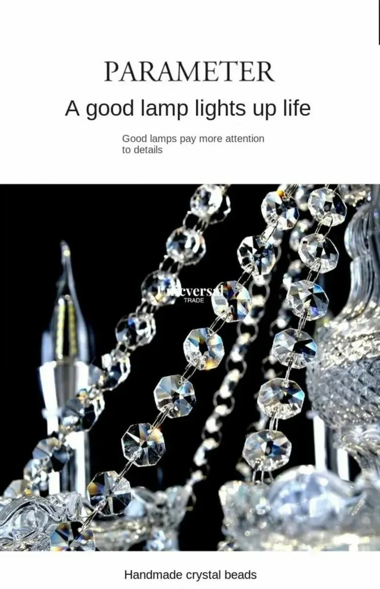 4 Light Crystal Chandelier Modern Luxury Style - Image 2