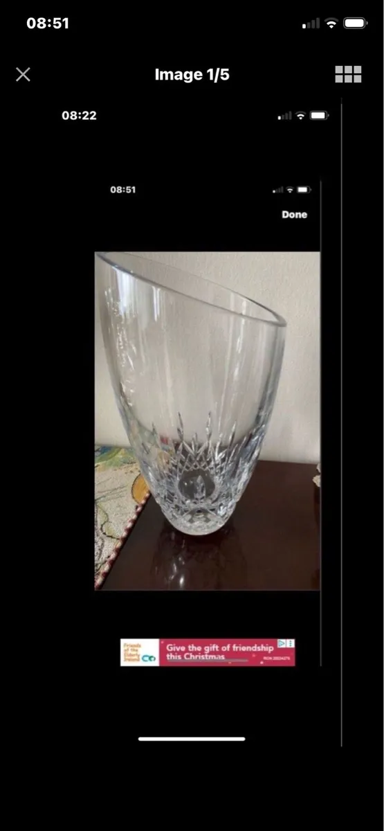 Large Waterford Crystal Angular Vase - Image 1