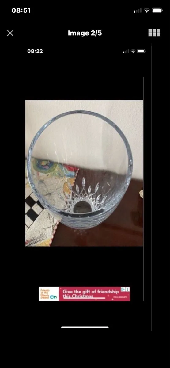 Large Waterford Crystal Angular Vase - Image 2