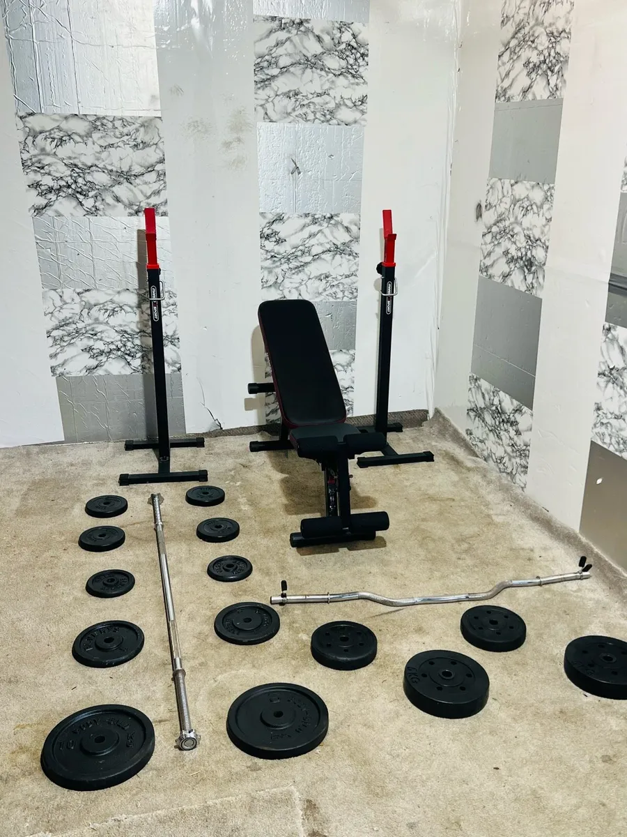 Adjustable weight bench rack stands weights bars - Image 3