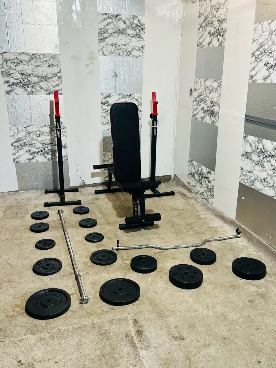 Adjustable weight bench rack stands weights bars - Image 4