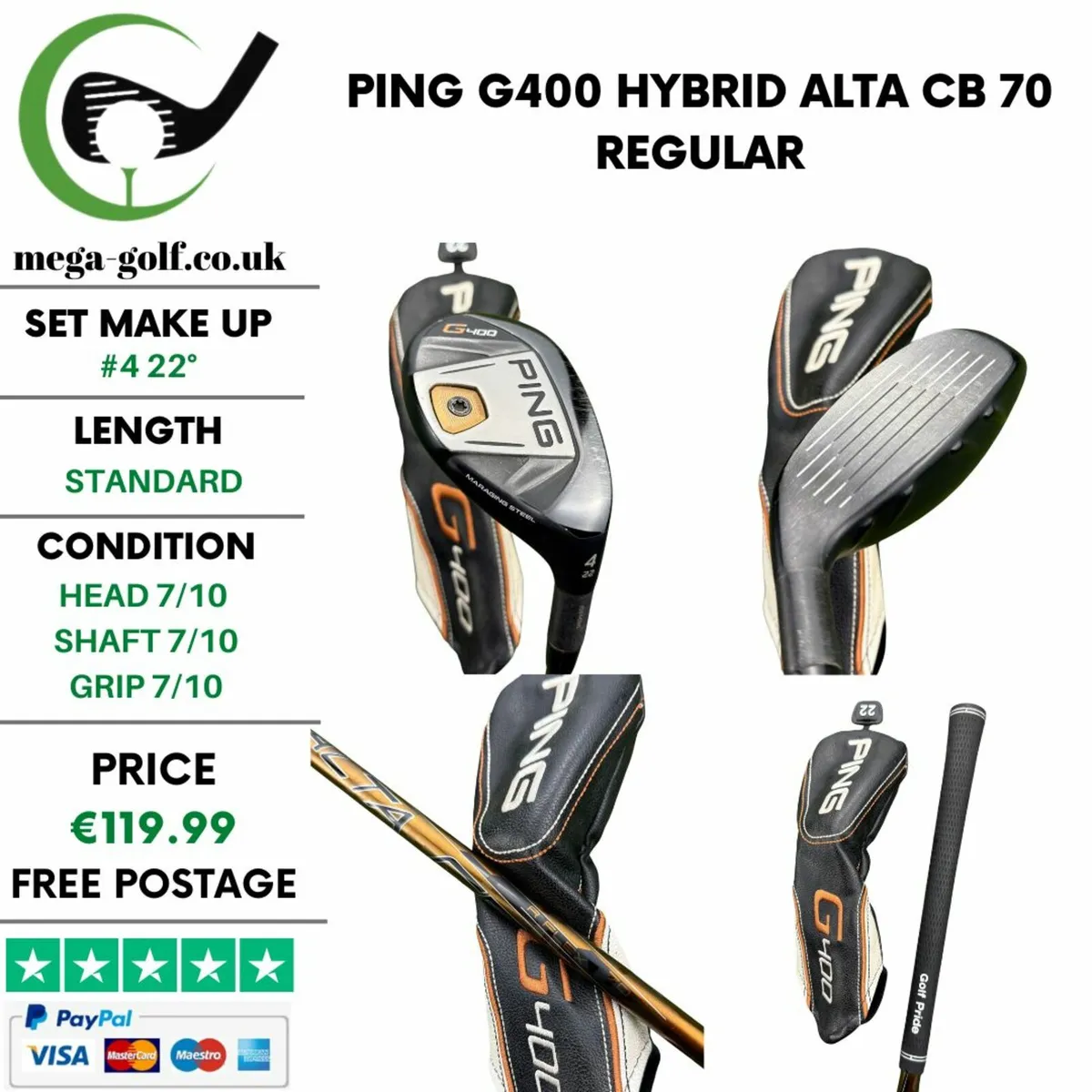 Ping G400 Hybrid / #4 22° / Alta CB 70 Regular - Image 1