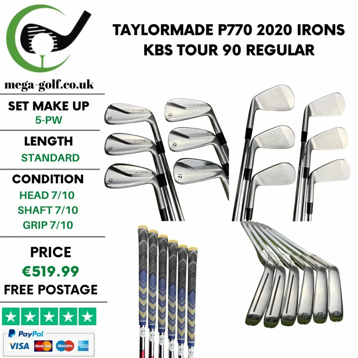 Taylormade P770 2020 Irons / 5-Pw / Regular - Image 1