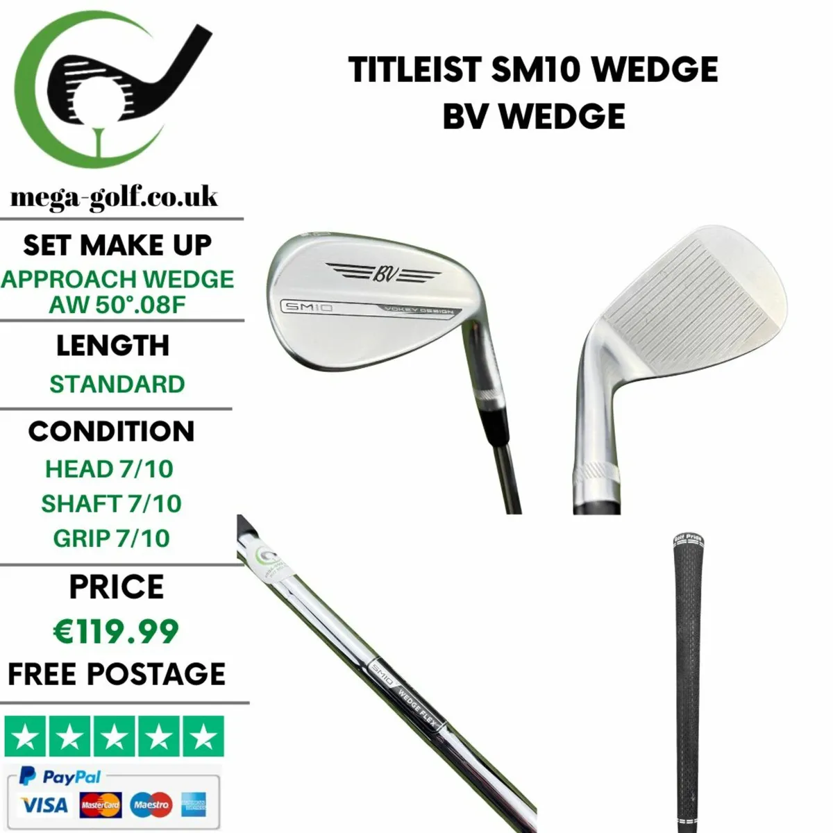 Titleist SM10 Wedge Aw 50°.08F / Bv Wedge - Image 1