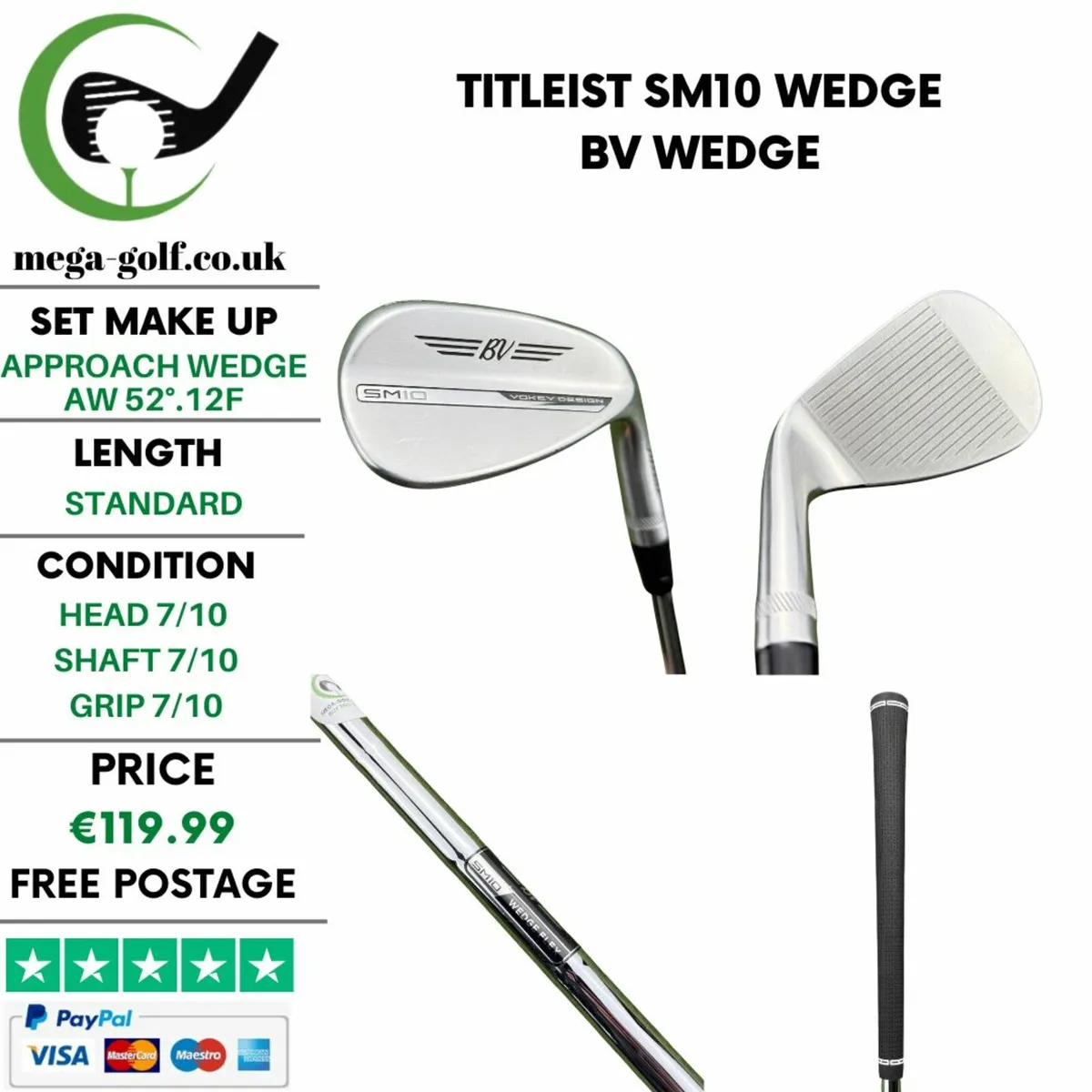 Titleist SM10 Wedge Aw 52°.12F / Bv Wedge - Image 1