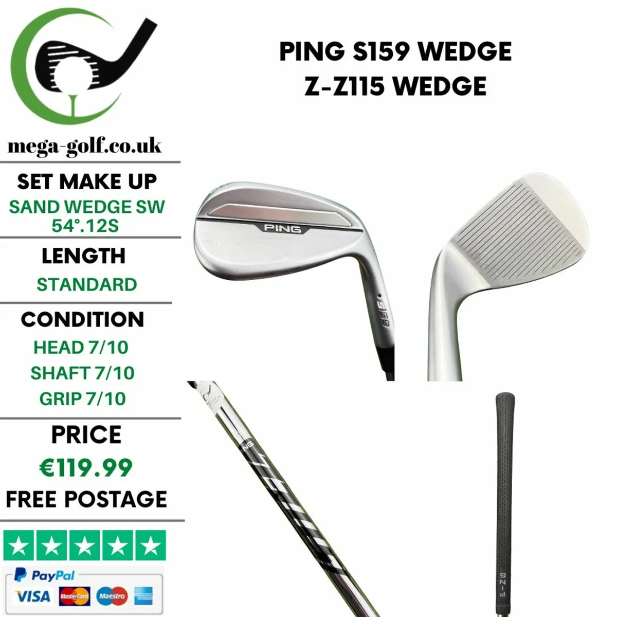 Ping S159 Wedge Sw 54°.12S / Z-Z115 Wedge - Image 1