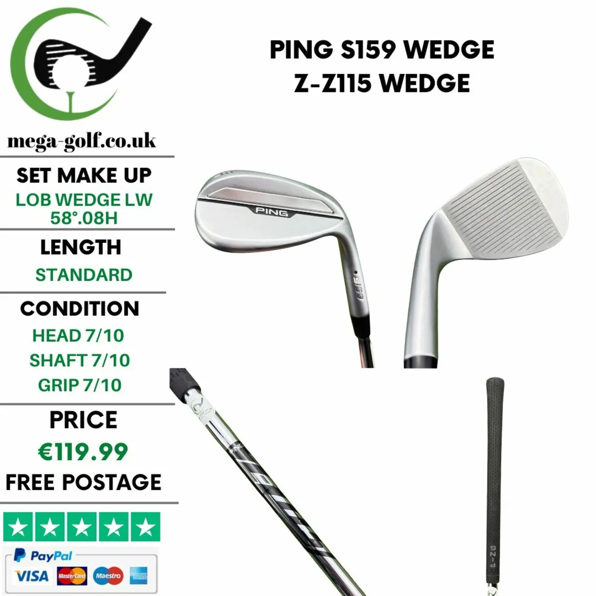 Ping S159 Wedge Lw 58°.08H / Z-Z115 Wedge - Image 1