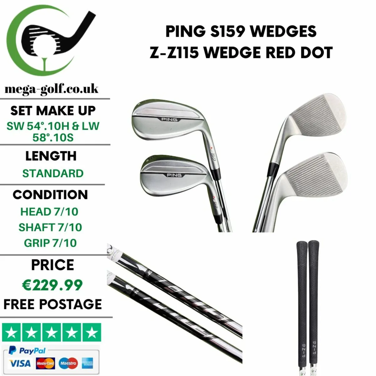 Ping S159 Wedges Sw 54°.10H & Lw 58°.10S / Wedge - Image 1