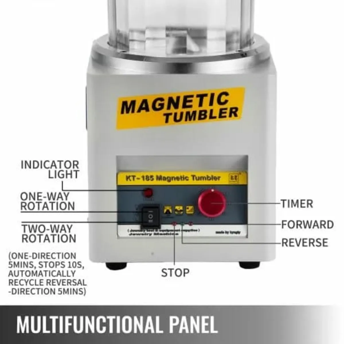 KT-185 Magnetic Tumbler 180mm Jewelry Polisher Tum - Image 4