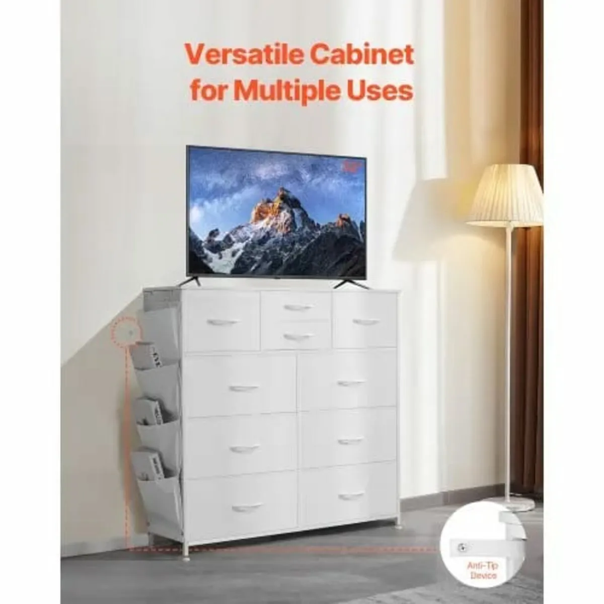 10 Drawer Dresser, Fabric Drawer Dresser with Fabr - Image 3