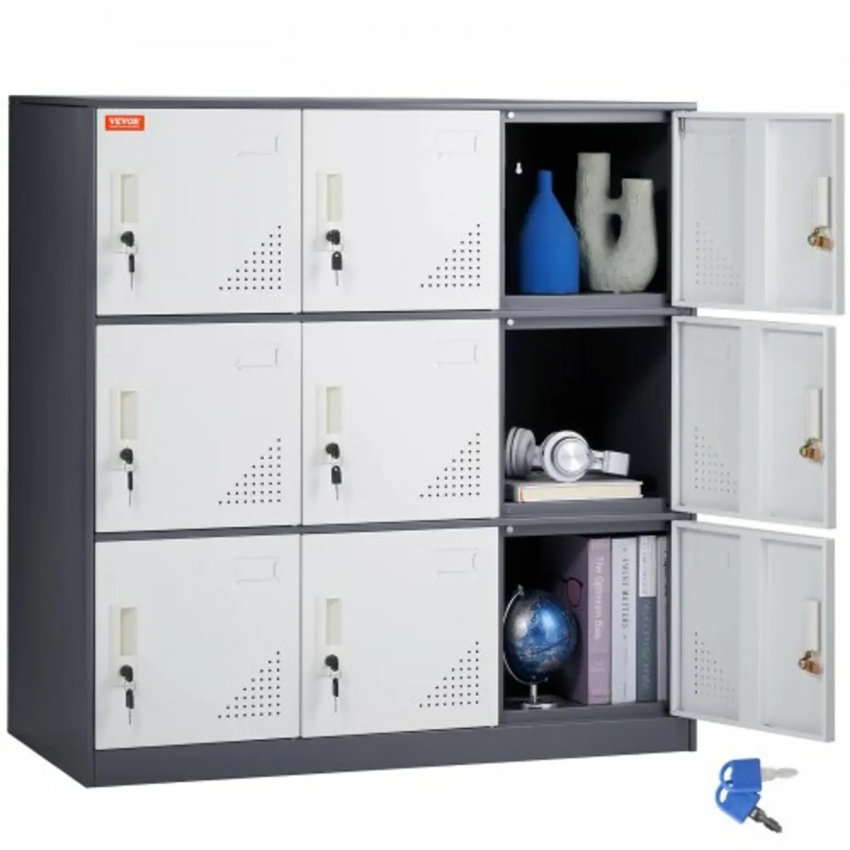 Metal Locker for Employees, 9 Doors Storage Cabine - Image 1