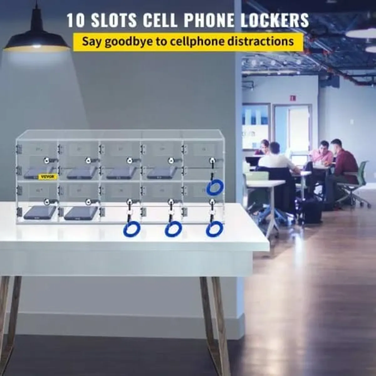 Cell Phone Storage Locker, 10 Slots Acrylic Materi - Image 2