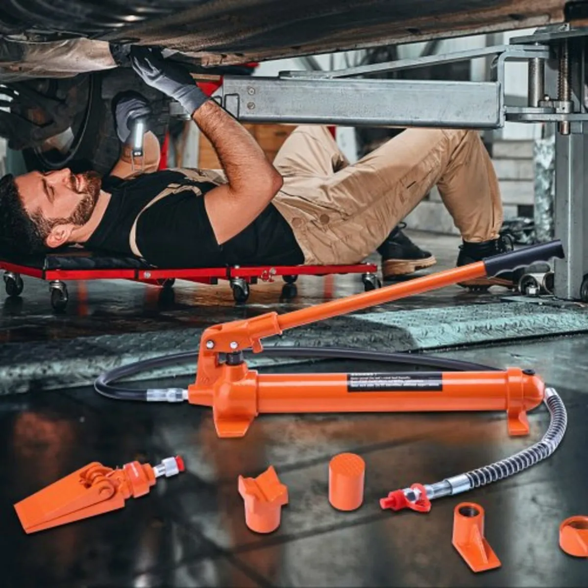 10 Ton Porta Power Kit, Portable Hydraulic Jack wi - Image 2