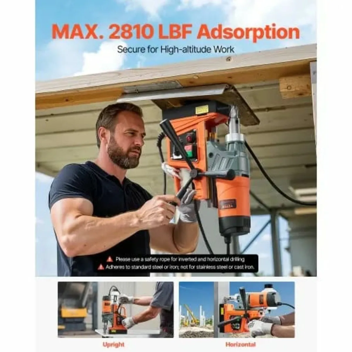 Magnetic Drill, 1450W Motor 1.6 in Boring Diameter - Image 2