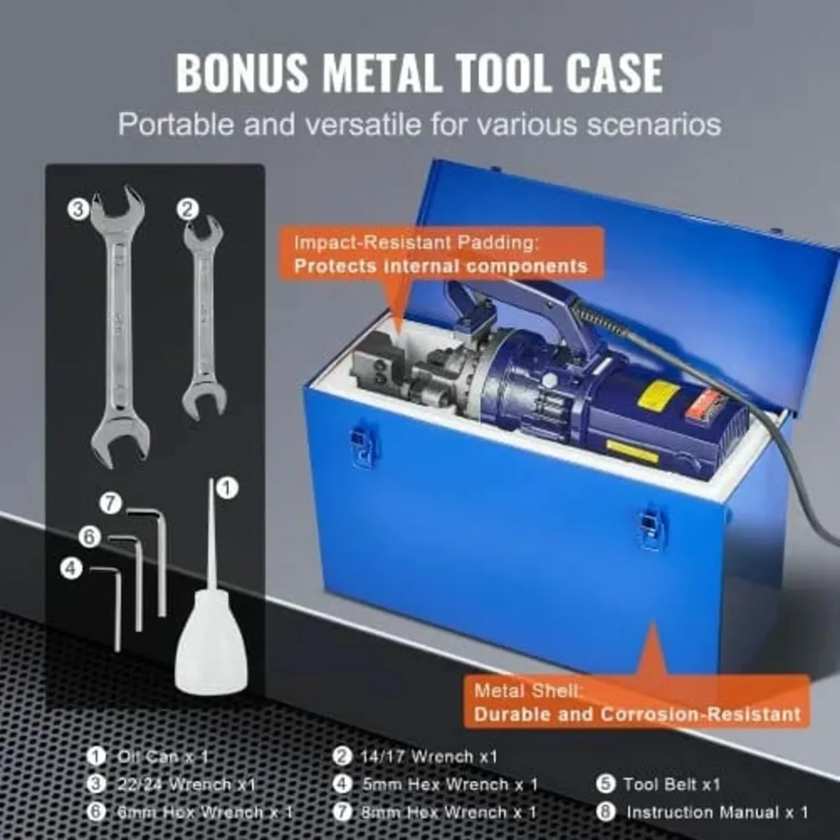 Electric Hydraulic Rebar Cutter, 1700W Portable Re - Image 4