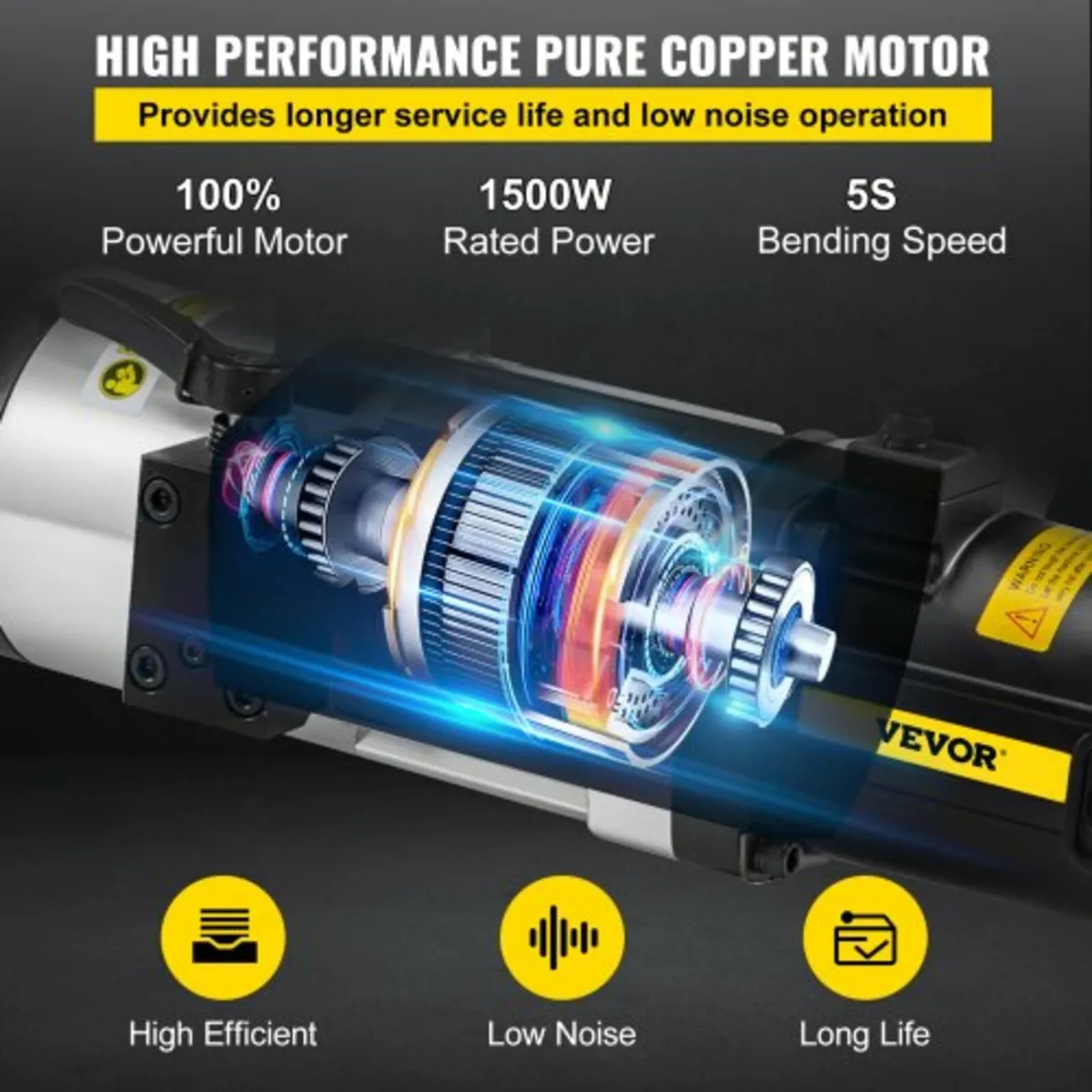 Electric Hydraulic Rebar Bender, 1500W Portable Re - Image 3