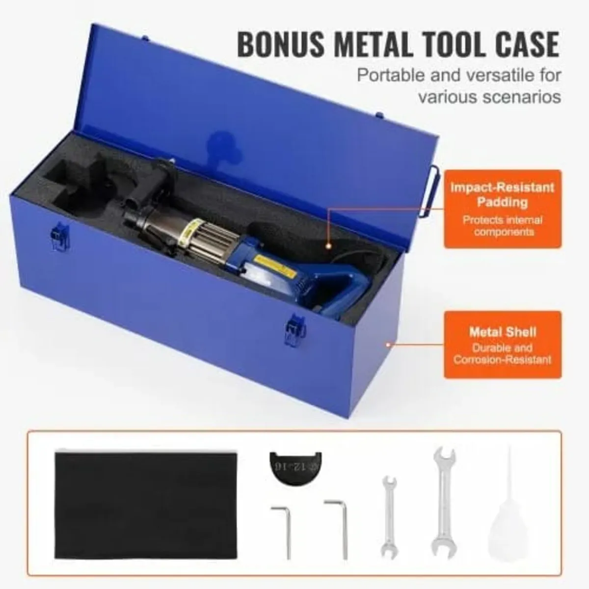 Electric Hydraulic Rebar Bender, 1500W Portable Re - Image 2