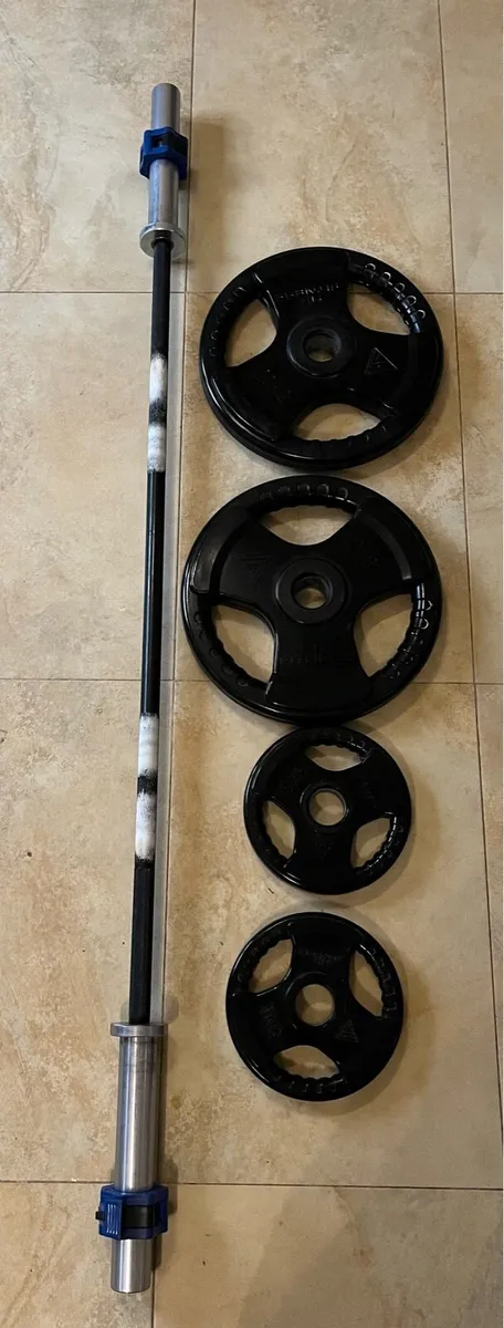 65kg barbell and Olympic weight plates set - Image 1