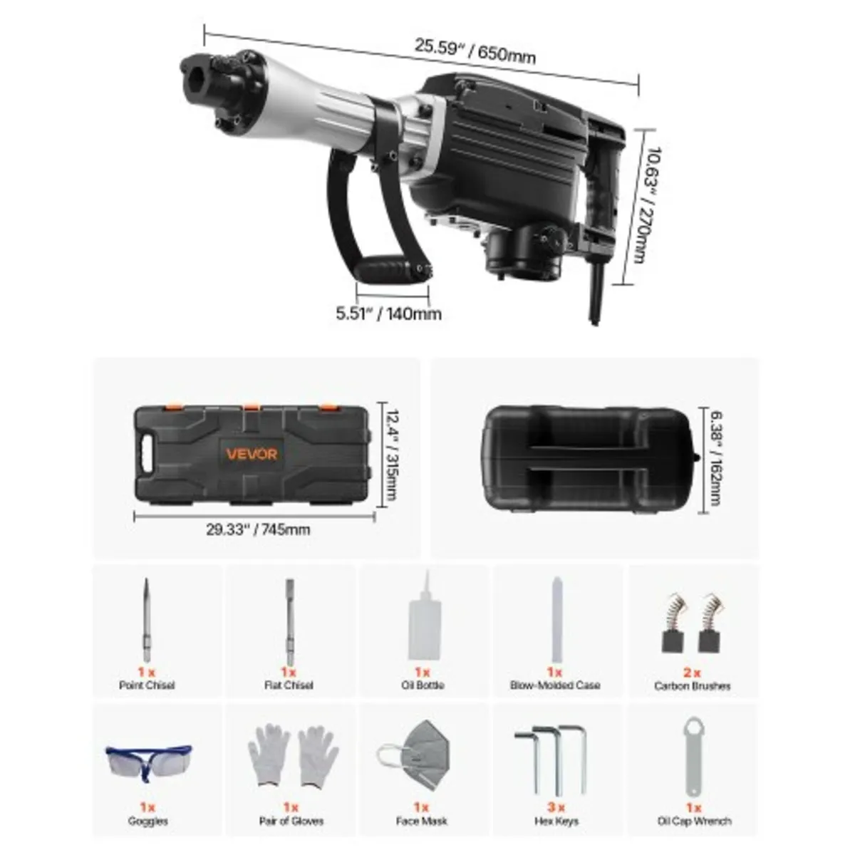 Demolition Jack Hammer, 2800 W Powerful Electric J - Image 3