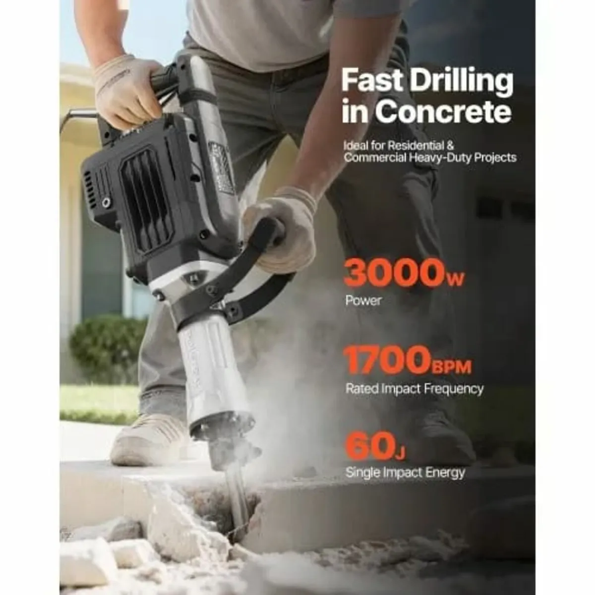 Demolition Jack Hammer, 3000 W Powerful Electric J - Image 2