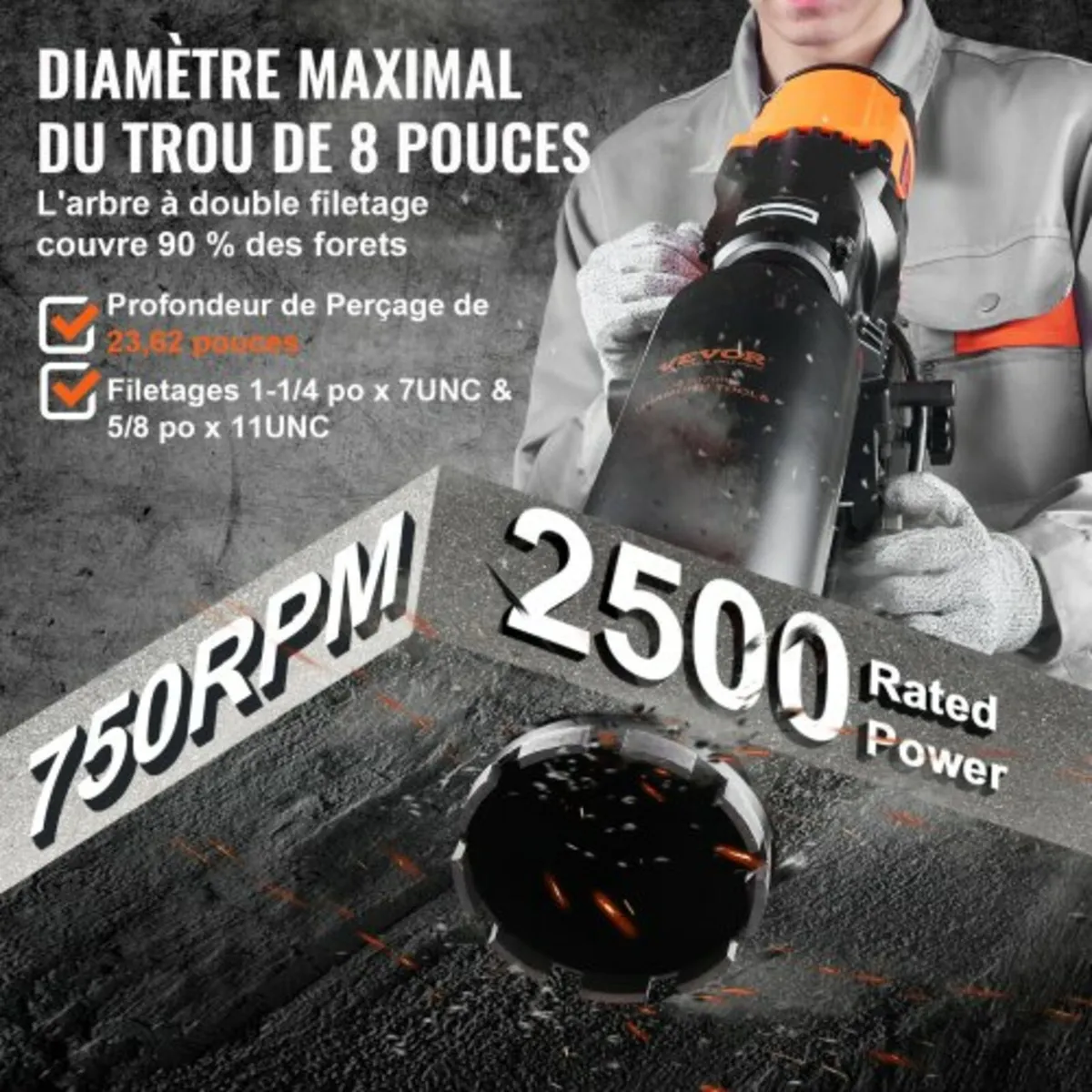 Wet&Dry Diamond Core Drill Machine Concrete Core D - Image 2