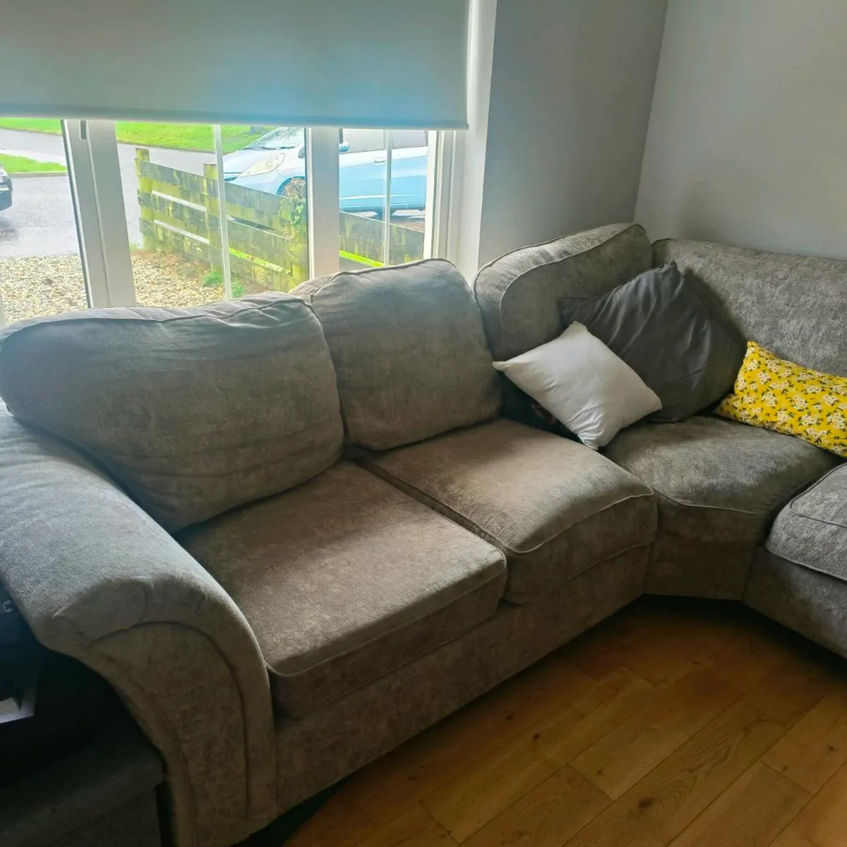 Grey/silver L-shape Couch - Image 3