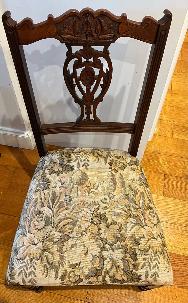 Edwardian Mahogany Low Chair - Image 1