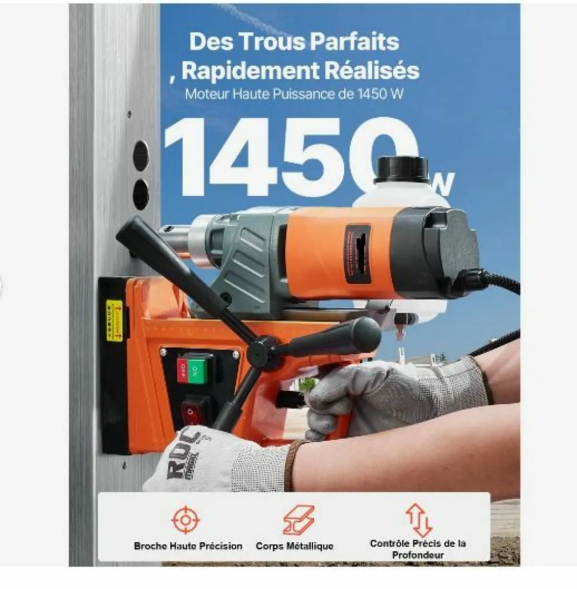 Magnetic Drill, 1450W Motor 1.6 in Boring - Image 3