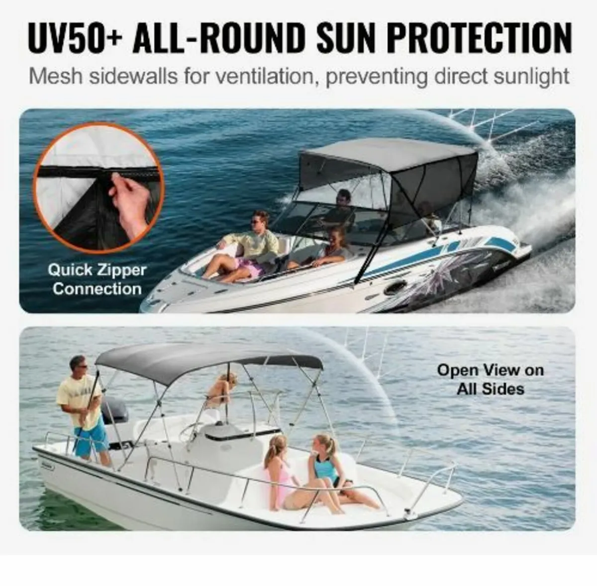 4 Bow Bimini Top Boat Cover - Image 2