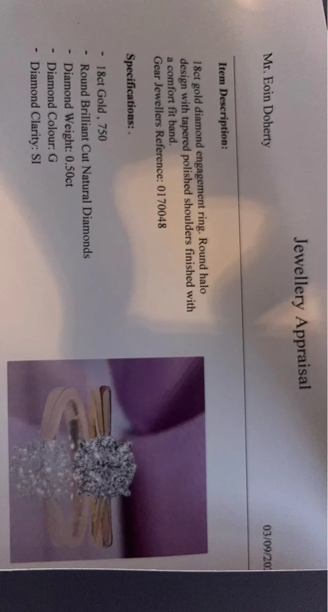 18ct gold diamond engagement ring. - Image 2