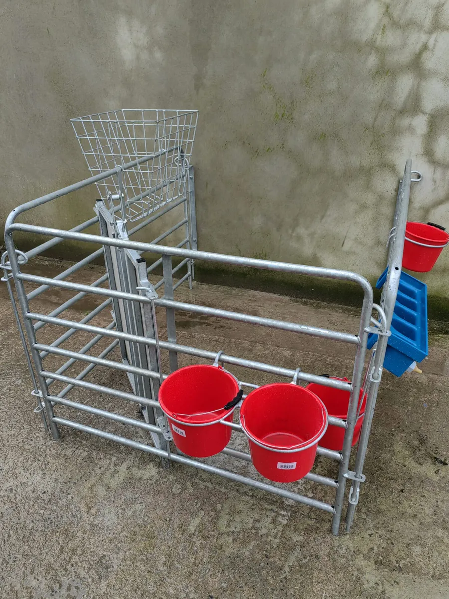 Lambing pens. Hurdles. Hayracks, bucket rings. - Image 1