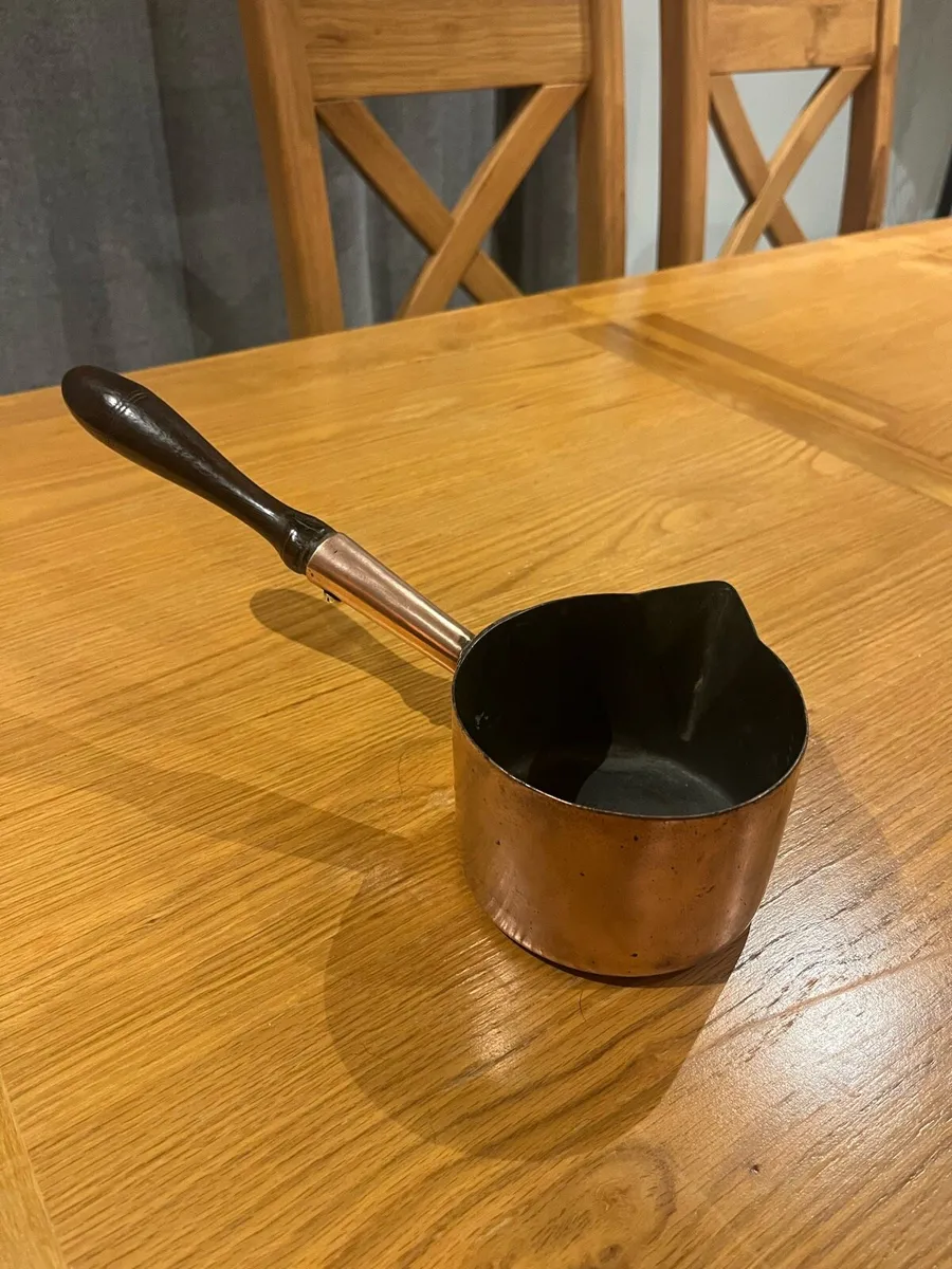 Antique Hodges & Sons Dublin Copper Brandy Pan - Image 3