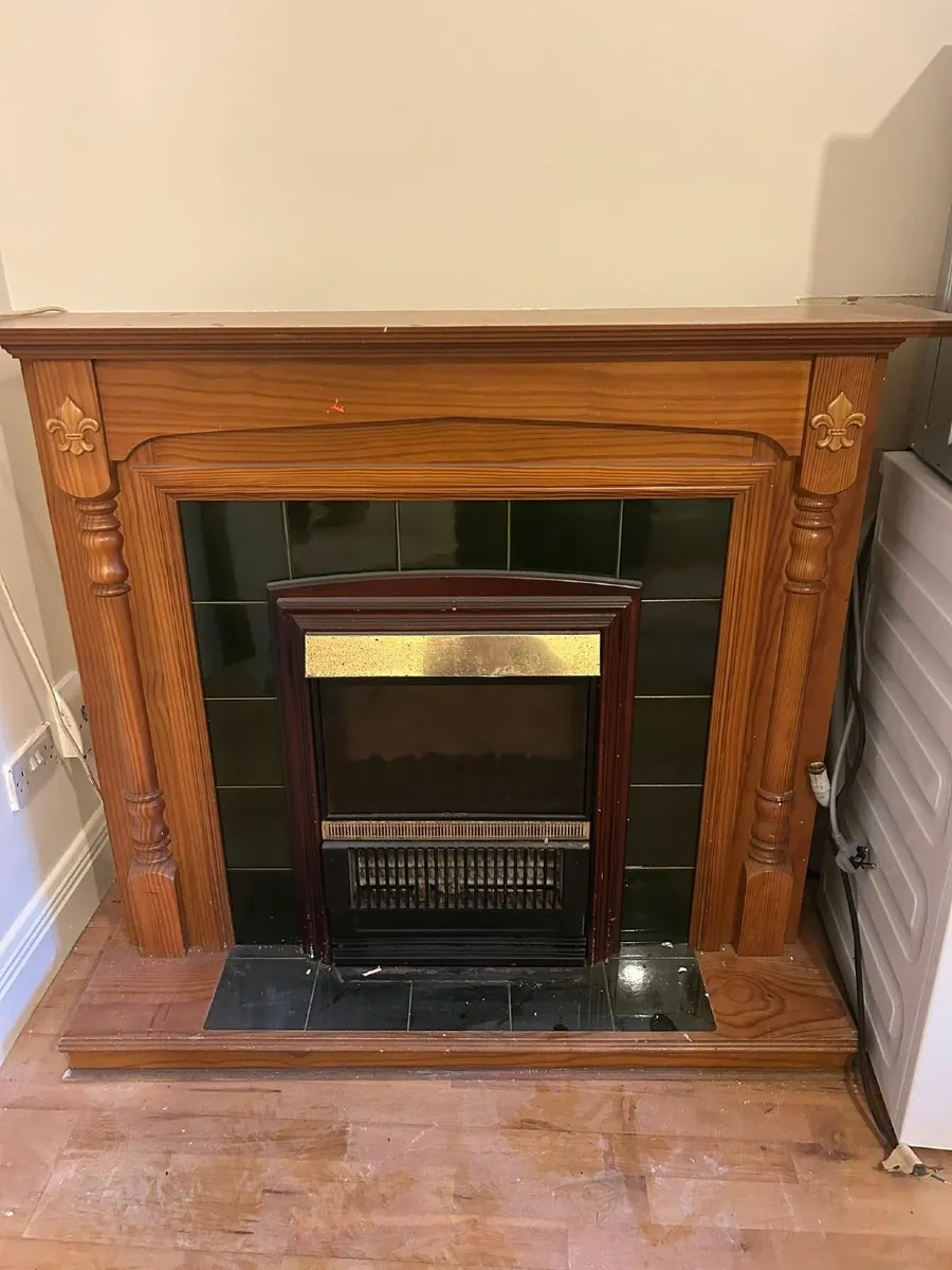 Electric fireplace and mantel