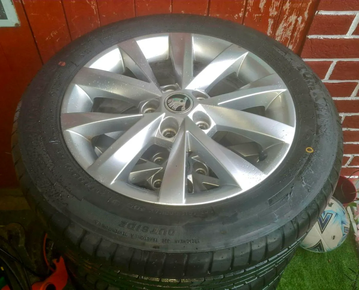 16" Skoda Alloy Wheels - New Tires - Image 2