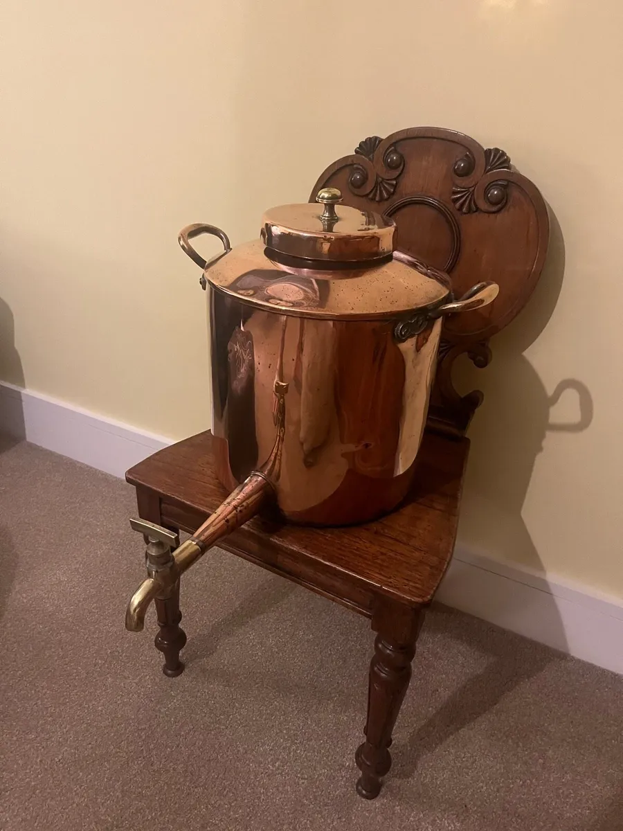 Antique John Perry & Son Cork Copper Urn Kettle - Image 1