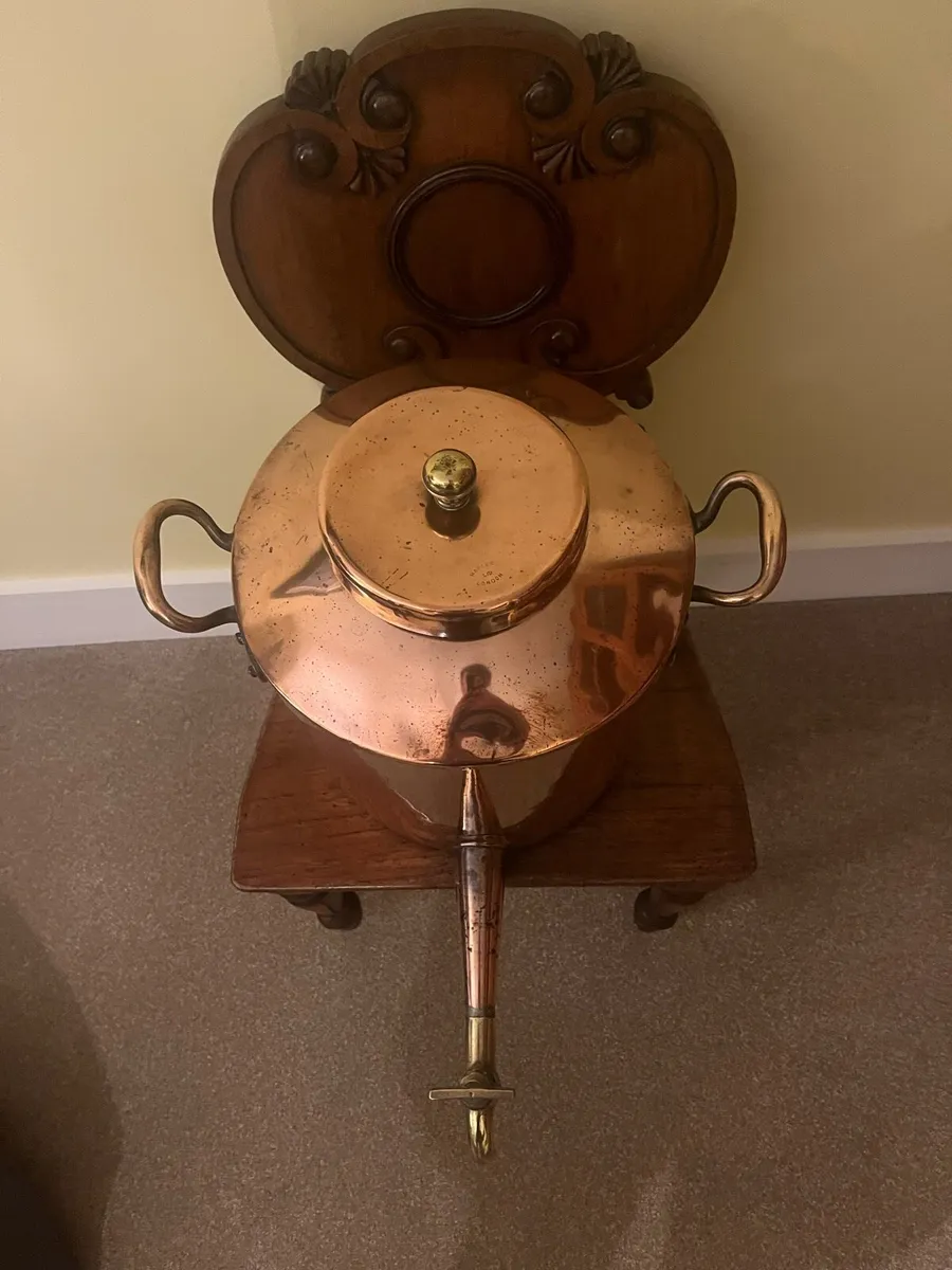 Antique John Perry & Son Cork Copper Urn Kettle - Image 4