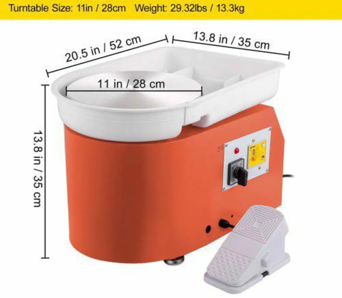Pottery Wheel 27.9 cm 0-300 RPM Ceramic Wheel, 350 - Image 4