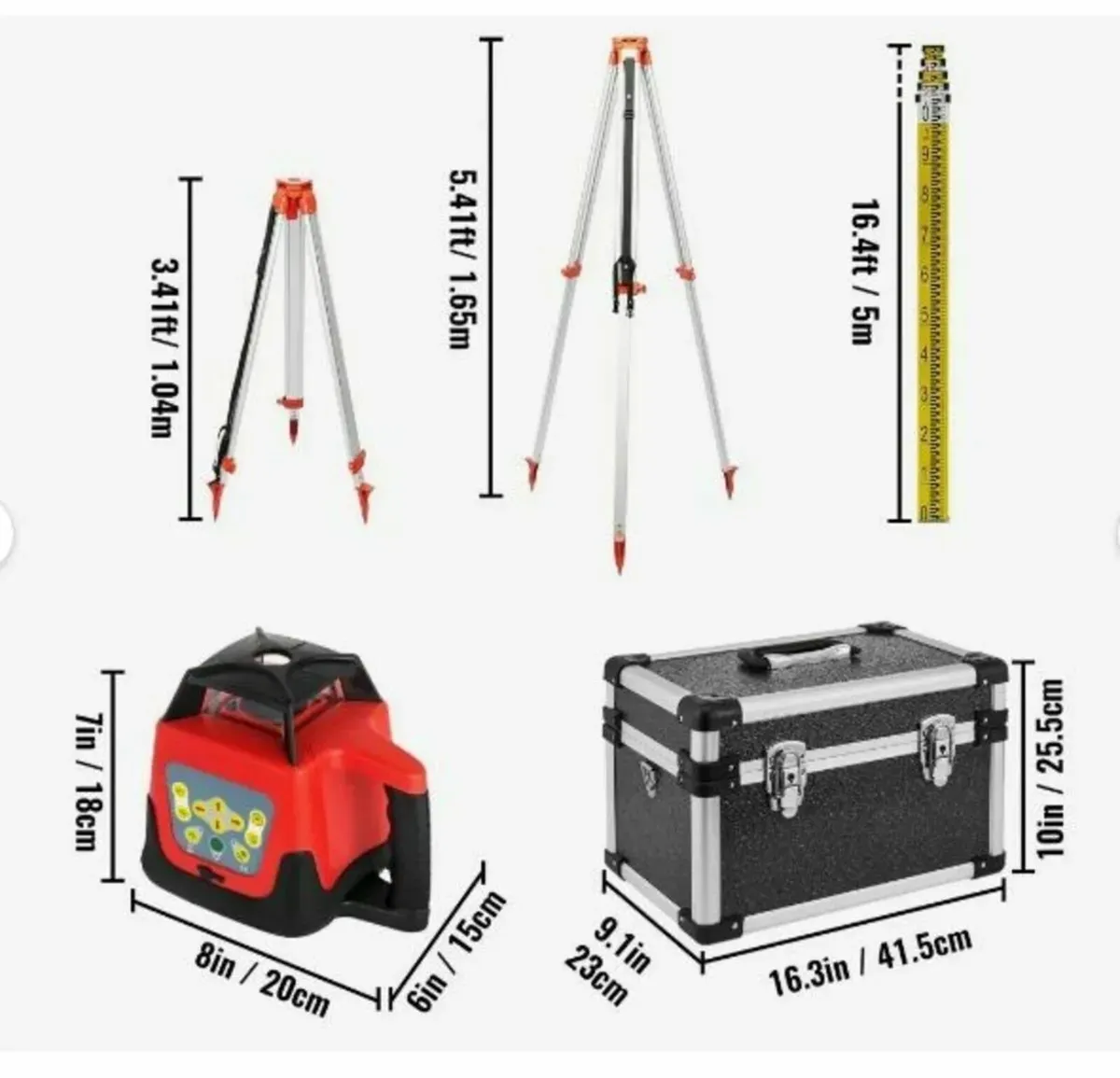 Red Rotary Laser Level Self Leveling Measuring Kit - Image 1