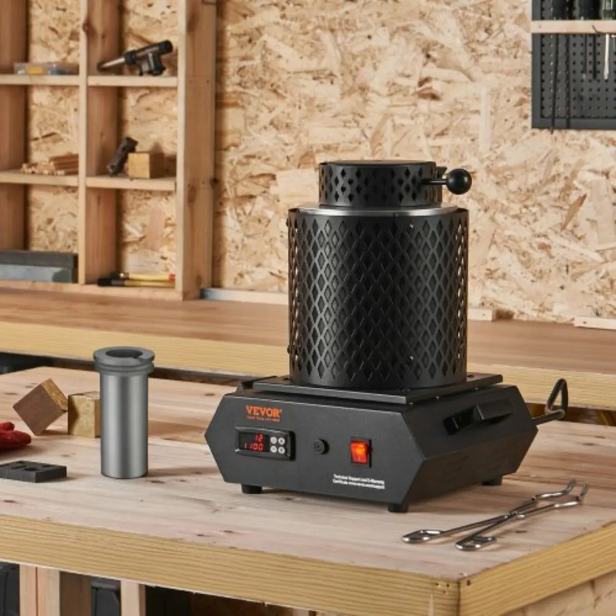 Gold Melting Furnace, 1350W Electric Digital Smelt - Image 4