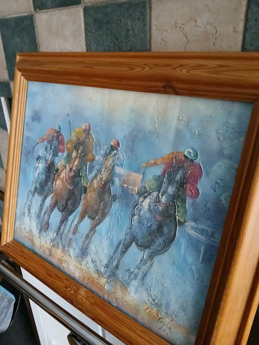 Sporting Oil-On-Canvas Scene By"TAYLOR" - Image 1