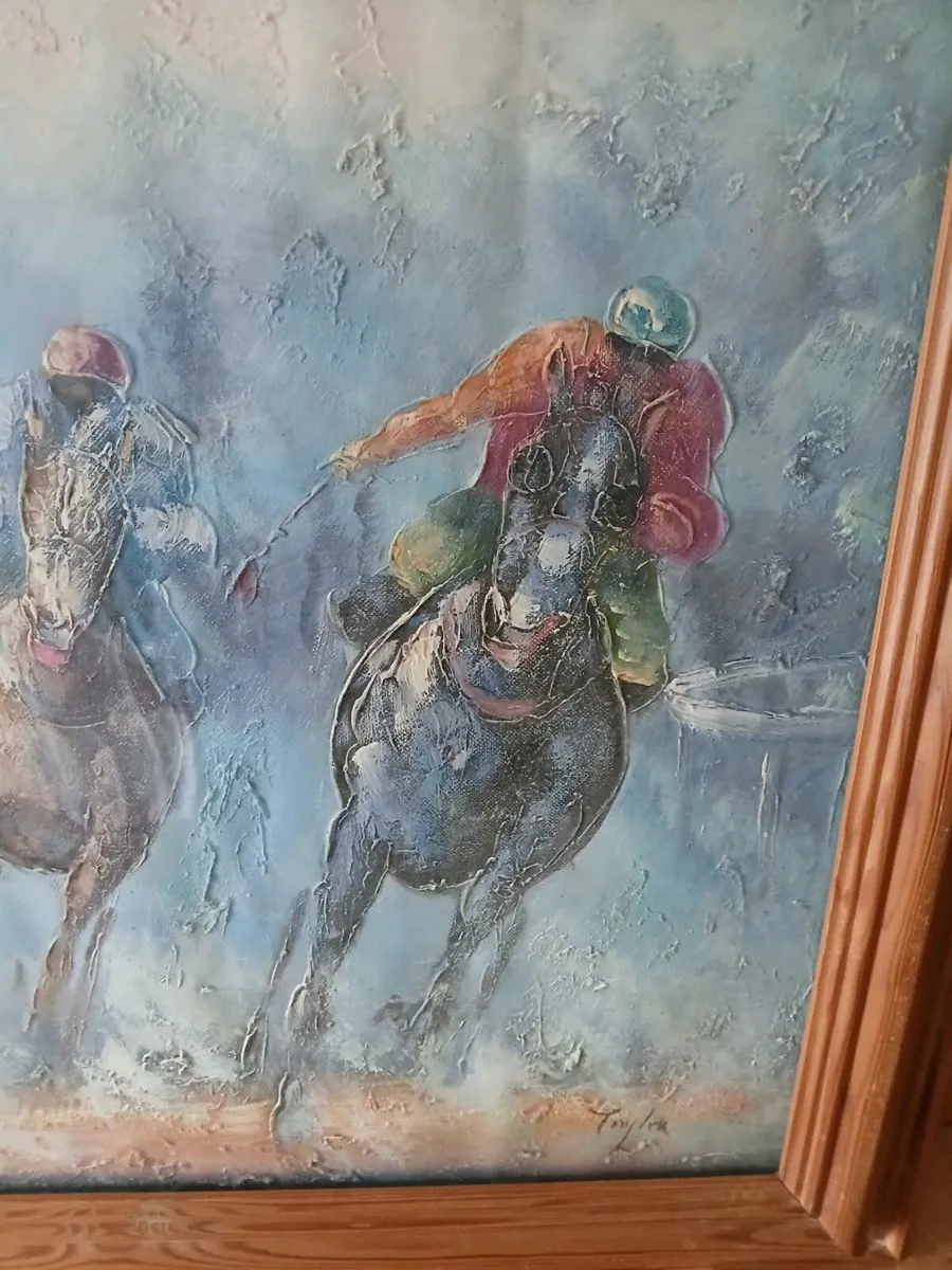 Sporting Oil-On-Canvas Scene By"TAYLOR" - Image 3