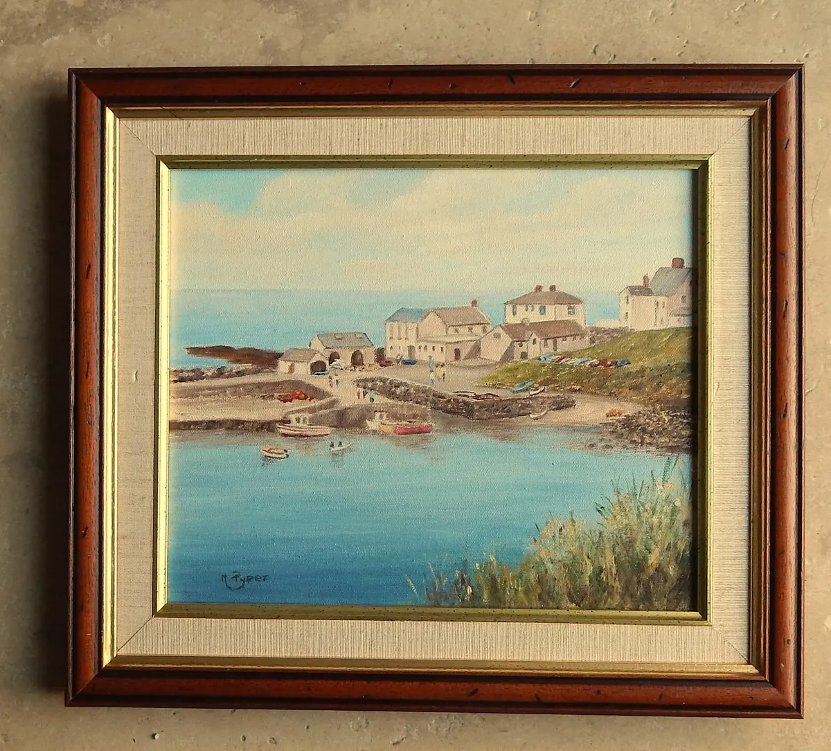 Oil on Canvas Painting of Portballintrae Harbour - Image 1