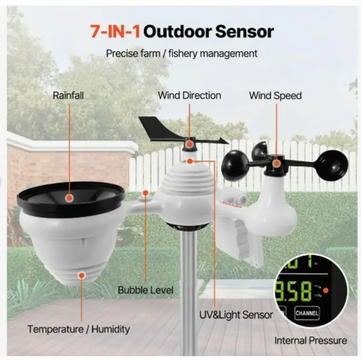 7-in-1 Wi-Fi Weather Station, 19.1 cm (7.5-inch) - Image 3