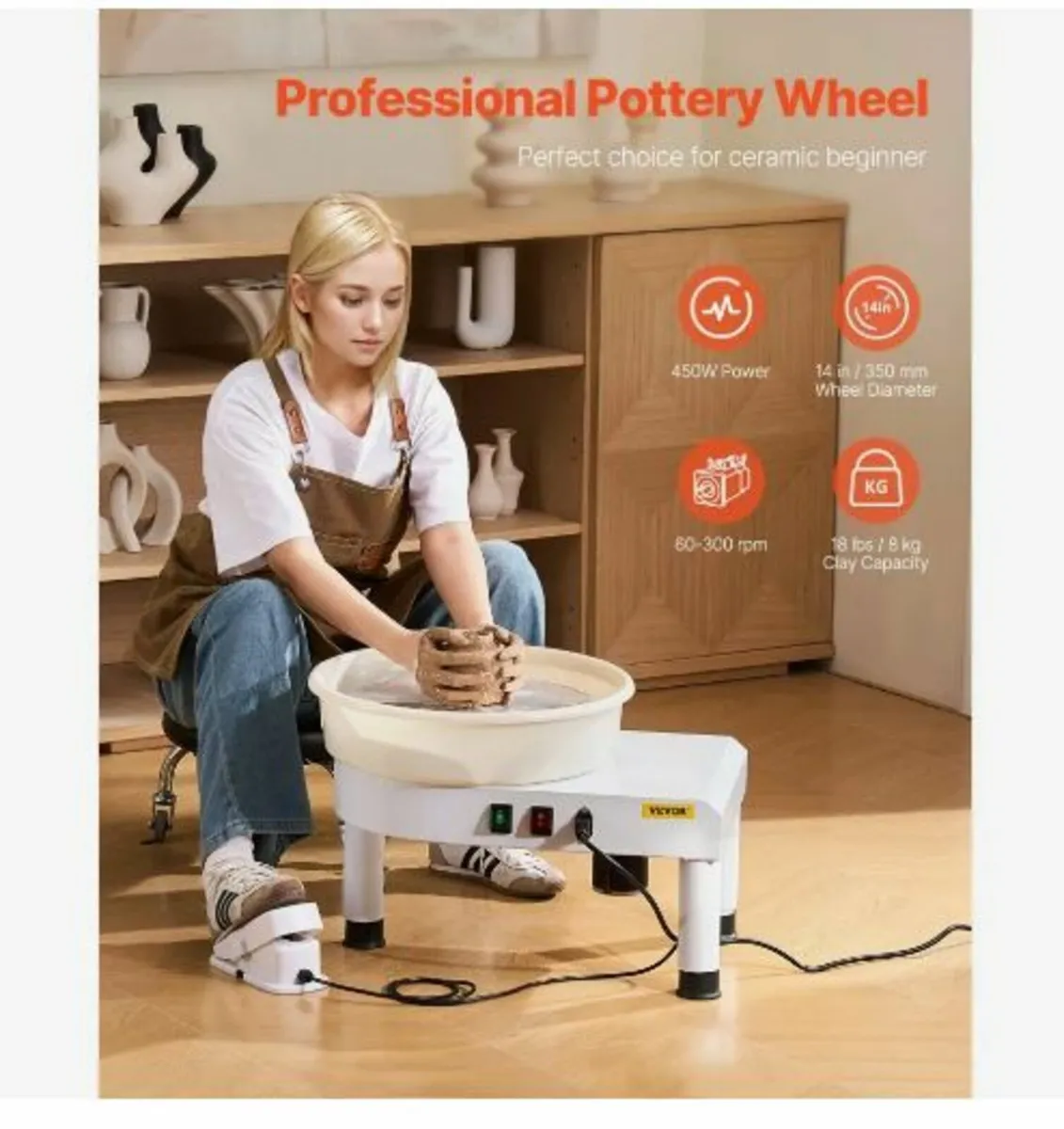 Pottery Wheel, 35 cm Ceramic Wheel Forming - Image 2