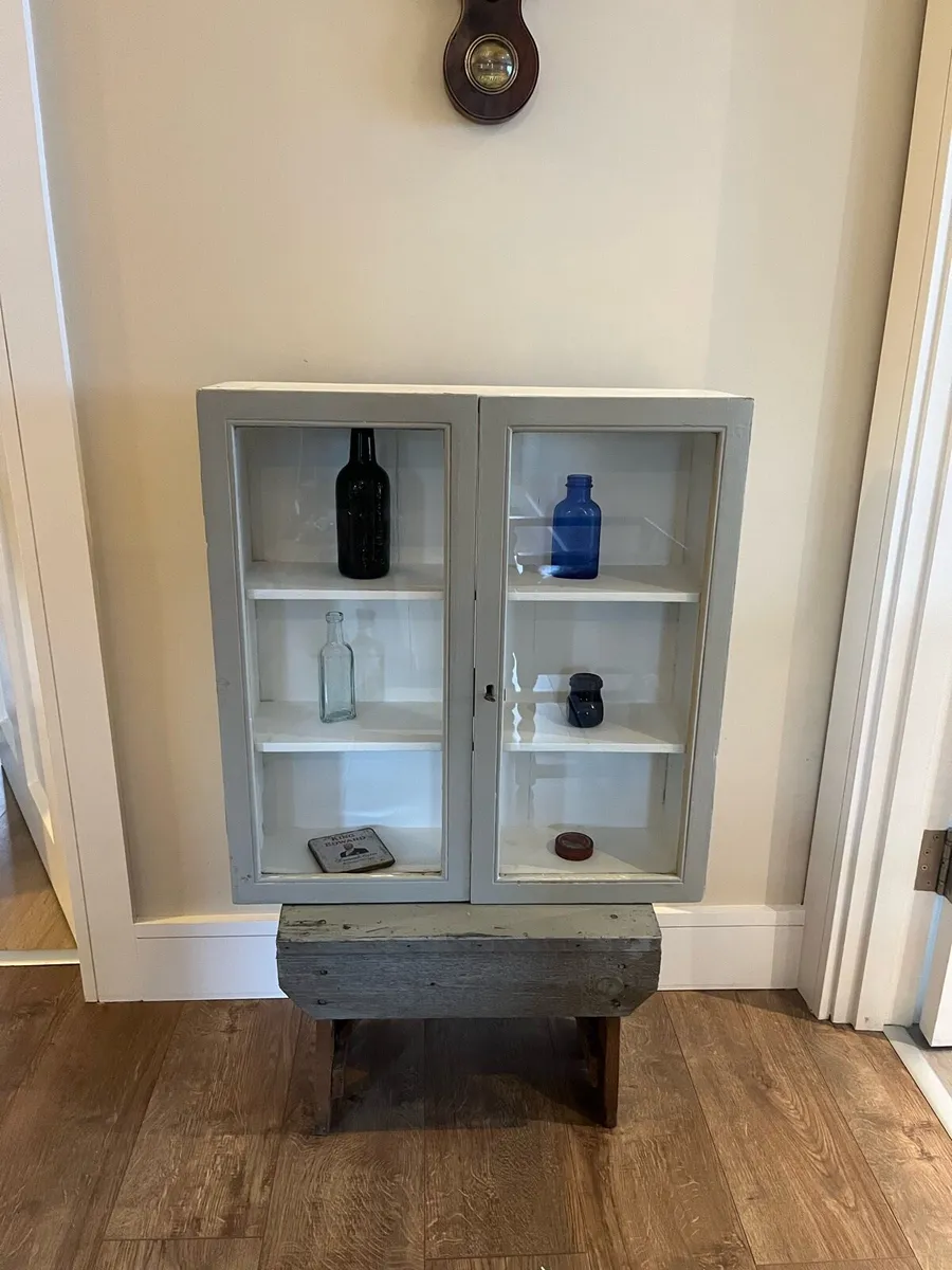 Antique Pine Glazed Doctors/Medicine Cabinet - Image 1