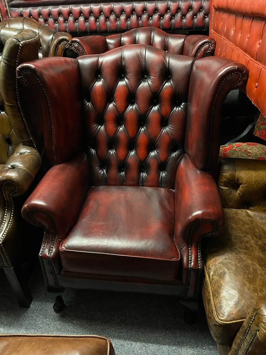 Matching pair chesterfield chairs - Image 3