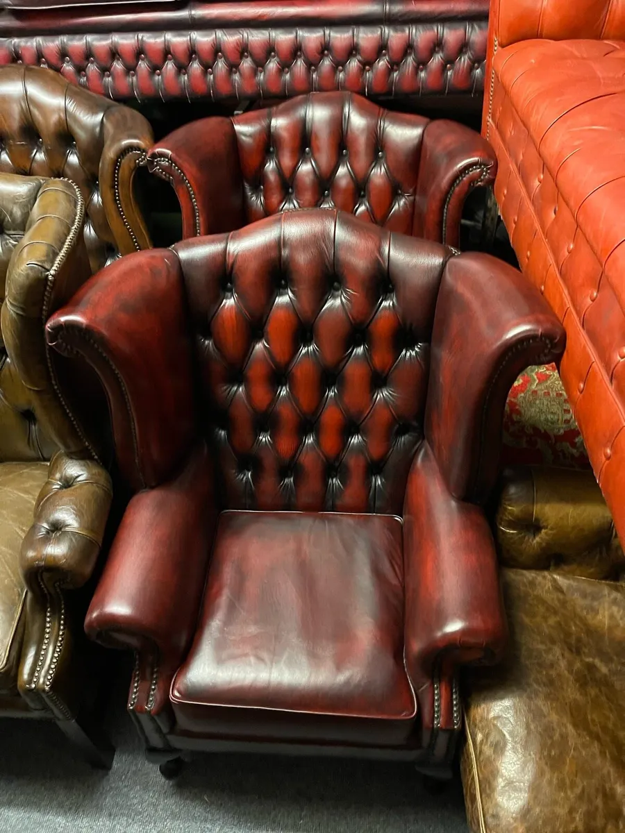 Matching pair chesterfield chairs - Image 1