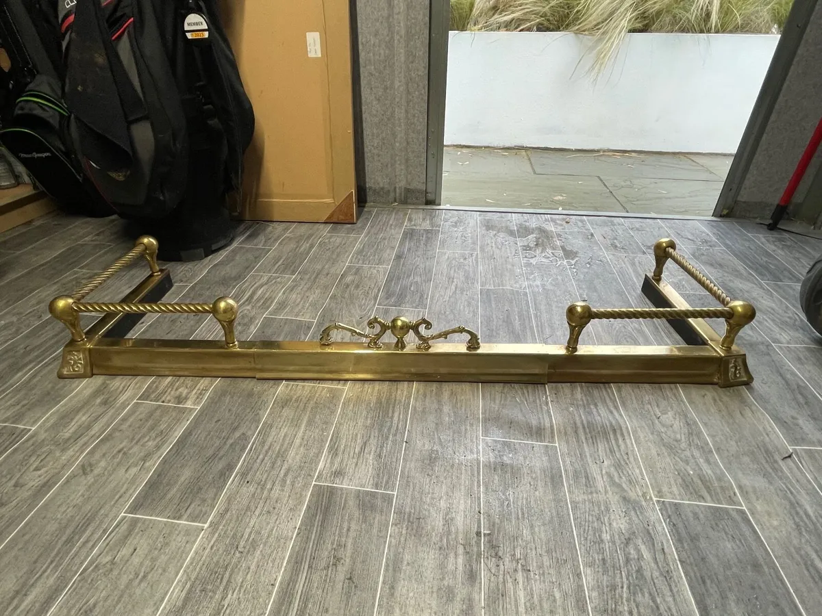 Fireplace Antique  Brass Fender - Image 1