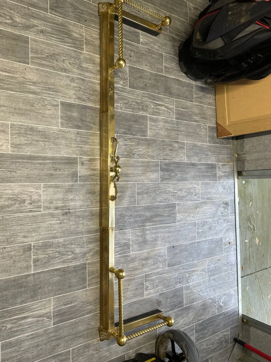 Fireplace Antique  Brass Fender - Image 4