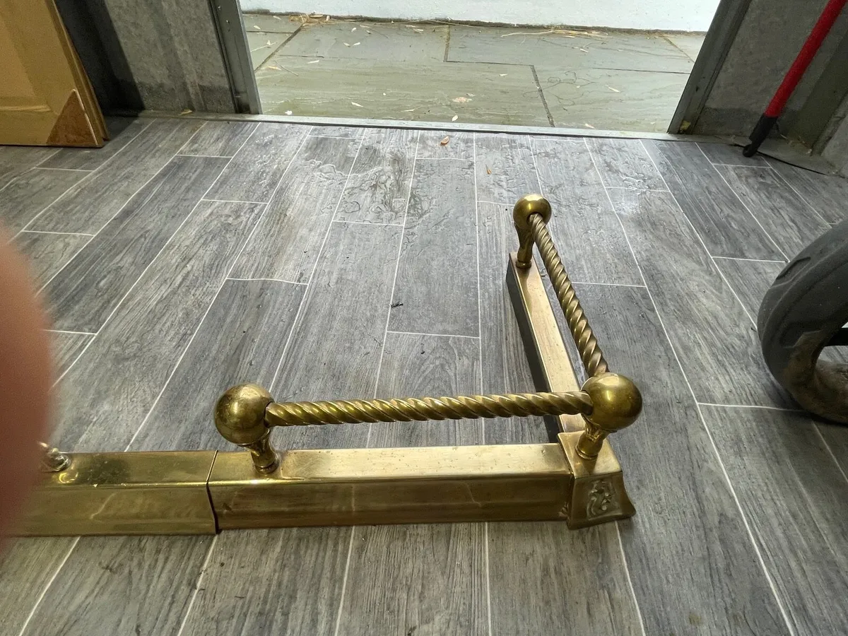 Fireplace Antique  Brass Fender - Image 3